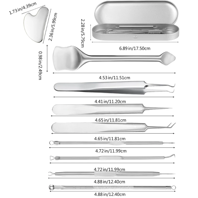 Zestaw wyciskaczy Comedone Środek do usuwania zaskórników Narzędzie do wyciskania pryszczów ze stali nierdzewnej do czyszczenia