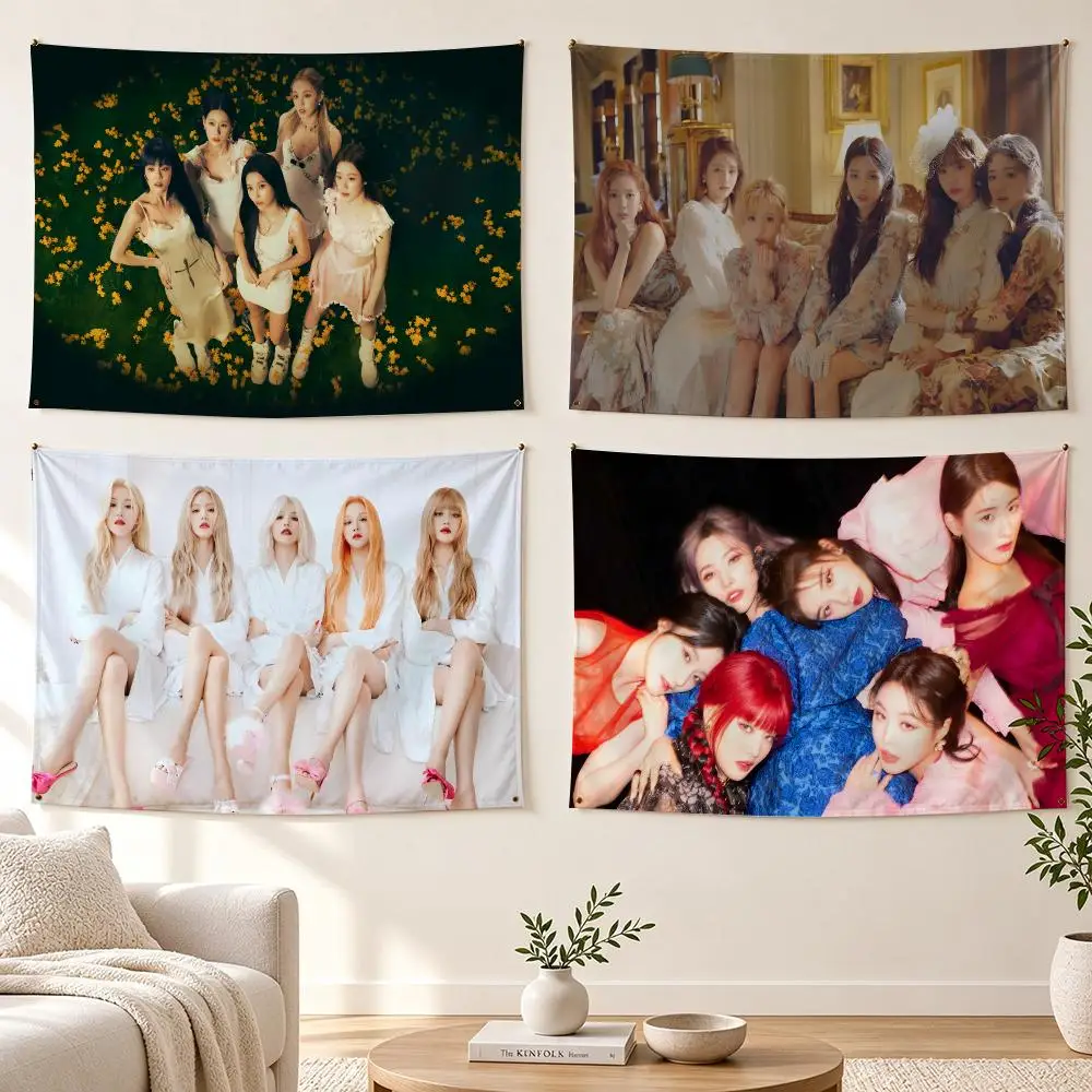 Kpop Girls G-GIDLE G I-DLE Flags Banner For Bedroom Outdoor Living Room Restaurant Bar Wall Decor Party