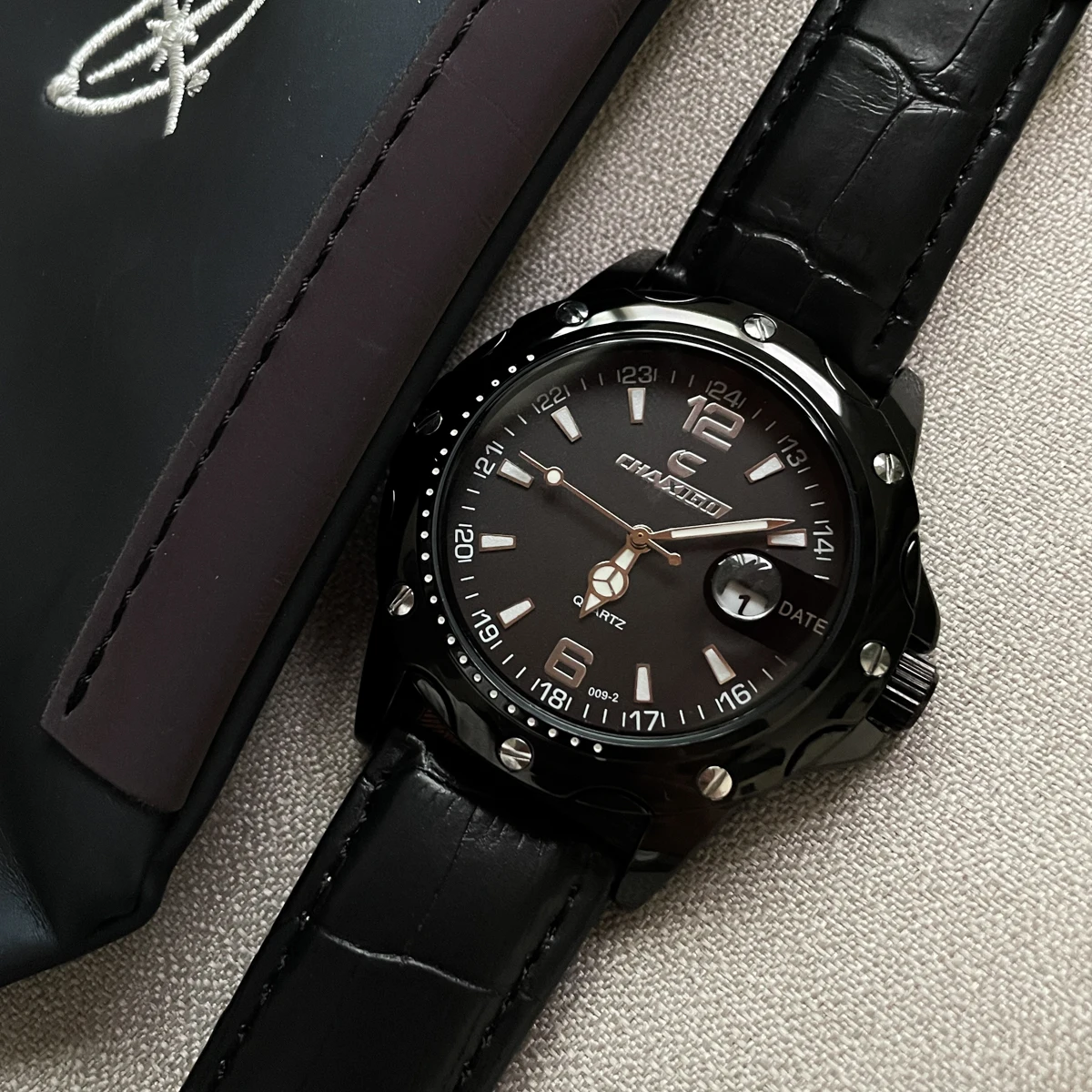 CILOA 2025 new men's watch brand genuine sports high-end men's black quartz watch light luxury high-end waterproof men's watch