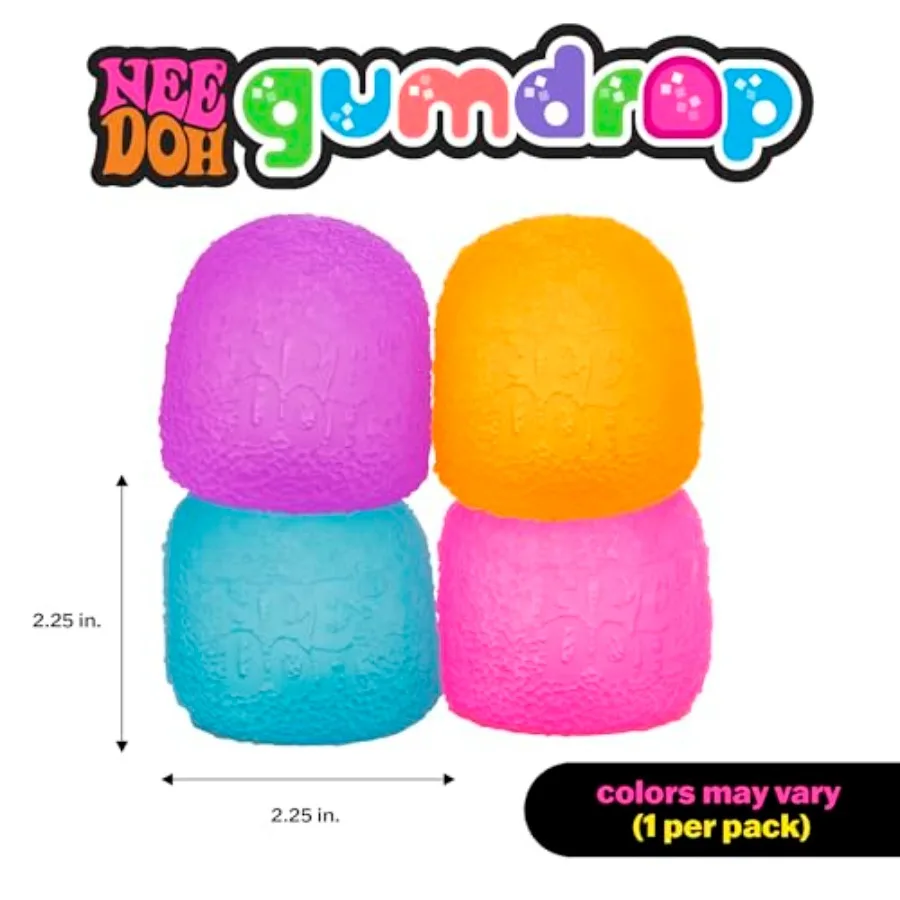 لعبة Schylling NeeDoh Gumdrop الحسية المزخرفة مع إسحق صلب للغاية لتطوير المهارات الحركية الدقيقة وتخفيف التوتر 2.5