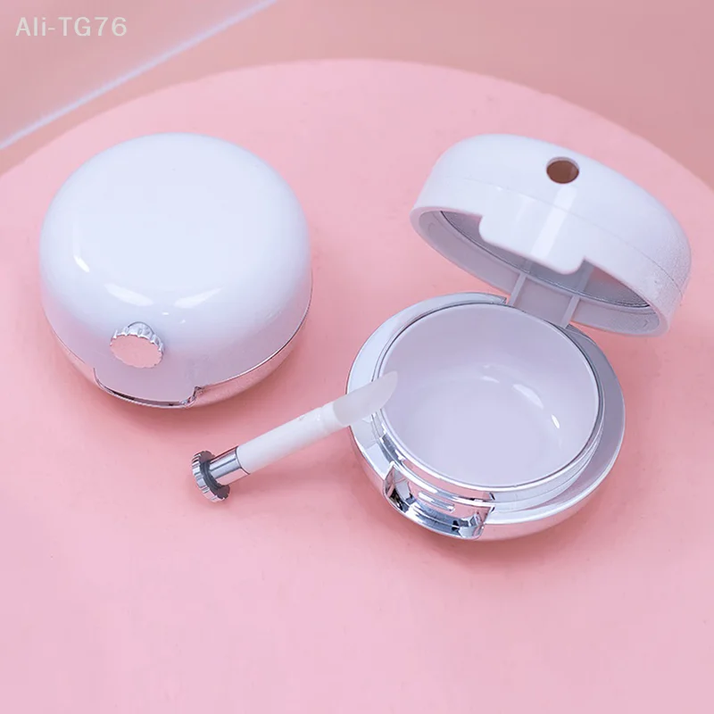 13ml Portable Lip Scrub Jar with Silicone Brush Pocket Mirror Lip Protector Travel Sample Container for Lip Film