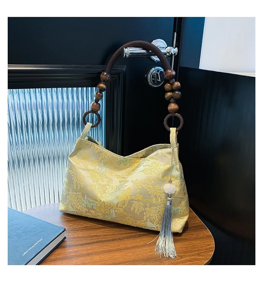 Bestickte Umhängetasche ​ Hasp Nähgarn Handwerk ​ ​ Ethnische Musterstickerei ​ ​ Handtasche im Nationalstil ​ Handtaschen mit Obergriff – Detail 13