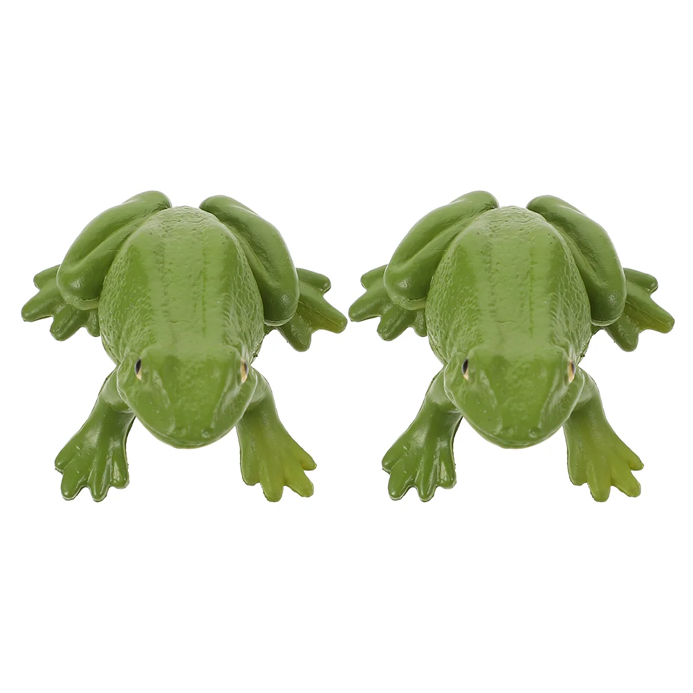 

2 Pcs Frog Model Decor Frogs Adornment Simulation Decorate Science And Education Toy Plastic Toys Realistic