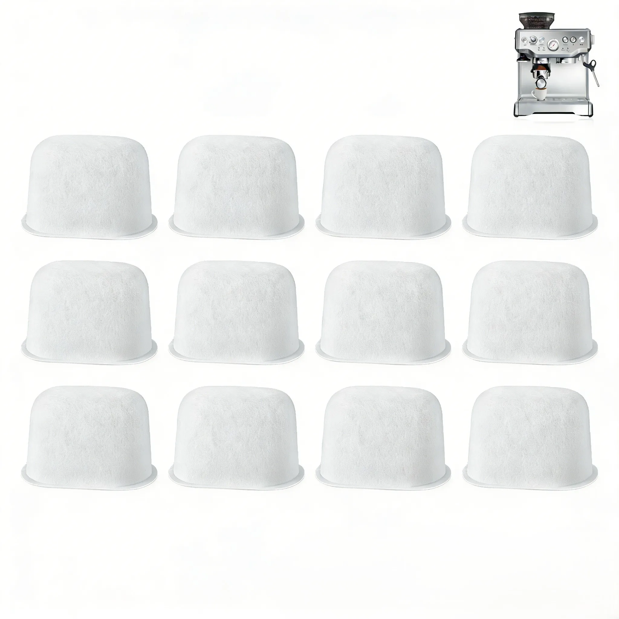 Espresso Machine Compatible Active Carbon Filters 12 Pack with Reusable Design and Efficient Filtration System