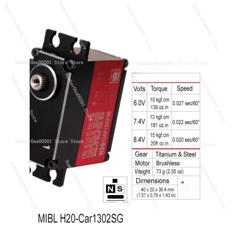 

0.02S Steel Gear Magnetically Coded Brushless Servo MIBL H20-Car1302SG