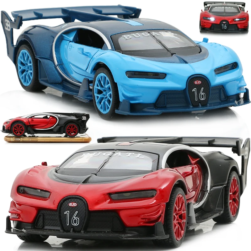Модель спортивного автомобиля Bugatti GT в масштабе 1:32, модель автомобиля из сплава, литой металлический игрушечный автомобиль, модель автомобиля, имитация звука, фотоколлекция, игрушка в подарок