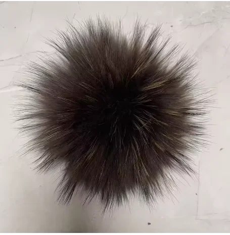 Big Size DIY Real Fox Fur Pompoms Raccoon Fur Pom Poms Balls Natural Fur Pompon For Hats Bags Shoes Scarves Accessories, image 12