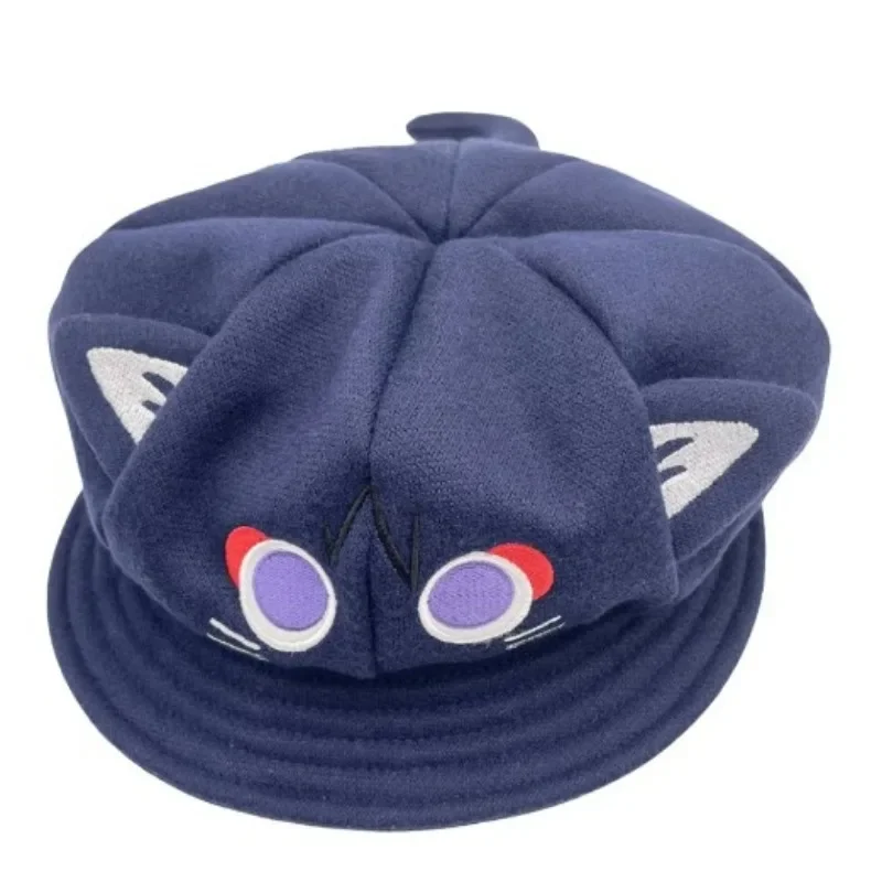 Scaramouche Cat Game Genshin Impact Cosplay Octagonal Hat Unisex Kids Adult Wanderer Balladeer Beret Cap Kunikuzushi Accessories