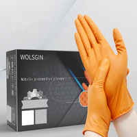 10/30/50/100/200/500 pcs durable orange and black gloves, diamond material industrial disposable gloves, household cleaning