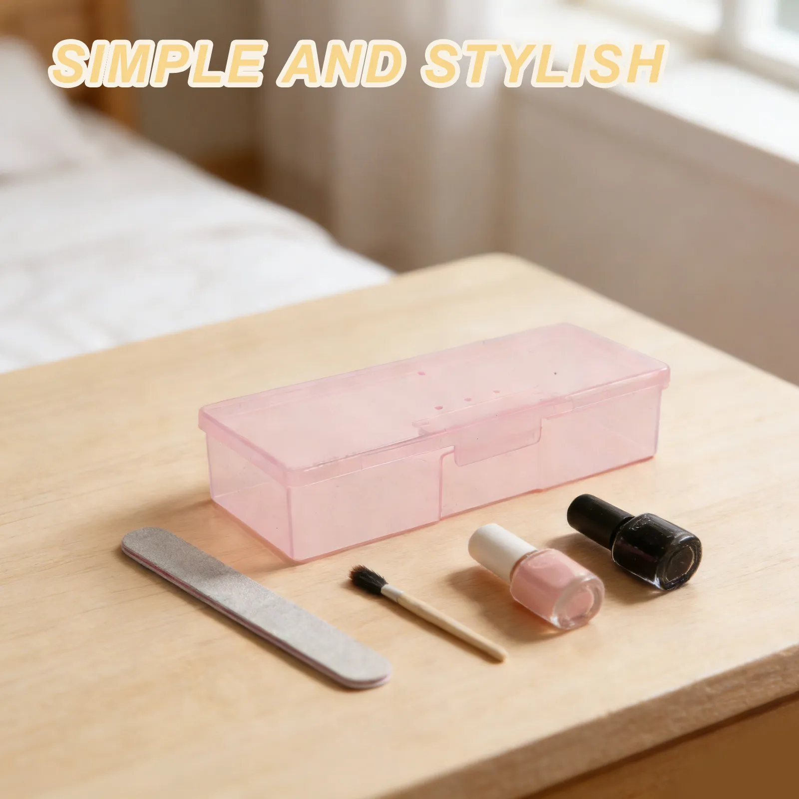 

6Pcs Transparent Nail Art Storage Box High Clear Plastic Organizer Case Dustproof Nail Supply Storage Container for Manicure