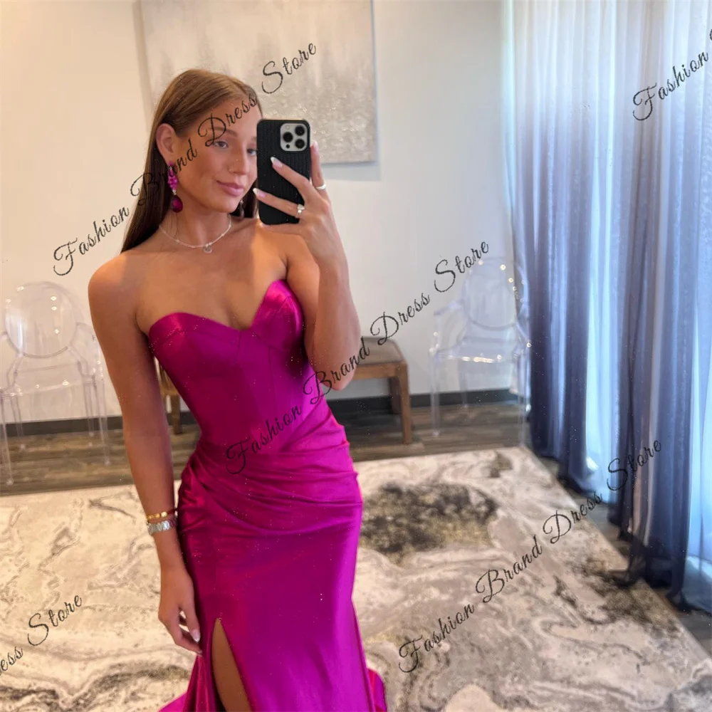 Sexy Sweetheart Mermaid Prom Dresses With Split Sleeveless Evening Gowns Pleated Corset Backless Long Ball Gowns for Women 2024