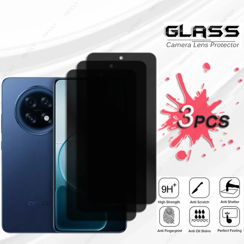 4PCS Tempered Glass Privacy Screen Protector For Oppo A6 Max 5G Glass For Oppo A6 GT 5G Camera Lens Protector Anti-spy Glass