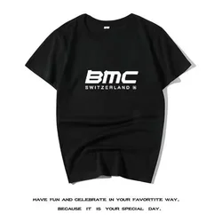 BMC American Racing Team Men Summer  Pure Cotton Letter Printed  T-shirt Tour De France Cycling Short Sleeved Parenting T-shirt