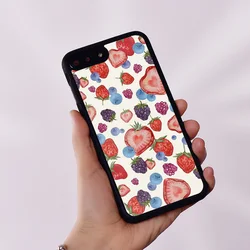 Wildflower Silicone Rubber Phone Case Cover for iPhone 6 6S 7 8 Plus X XS XR 11 12 13 14 15 Mini Pro Max Fruit Tart