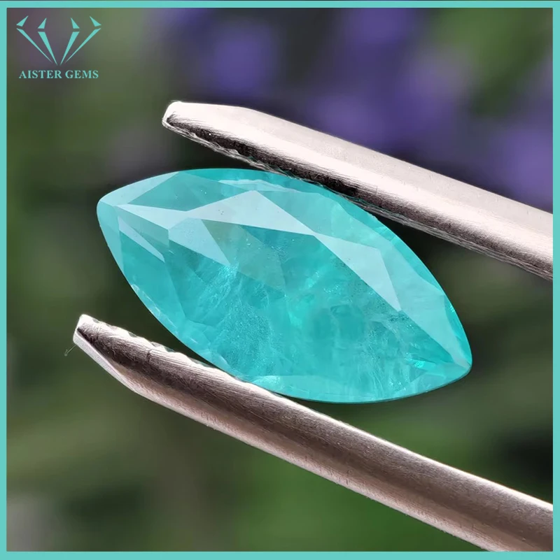 Top Paraiba Crushed Ice Cotton Special Style Marquise Cut Yttrium Aluminium Garnet YAG Loose Gemstones With AGL Certificate