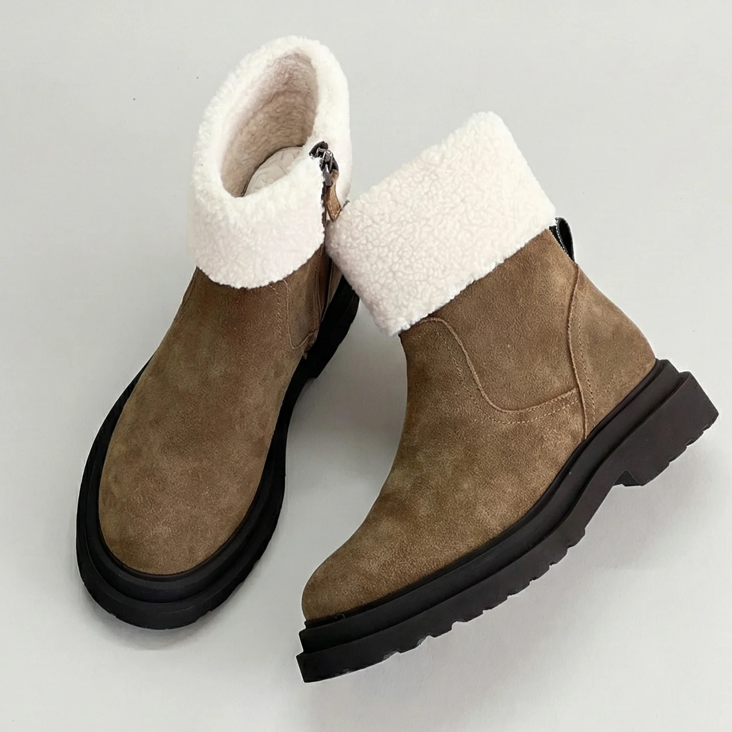 

2026 Winter Women's Warm Boots Suede Upper Non-slip Sole Comfortable Casual Ankle Boots For Cold Weather Lightweight