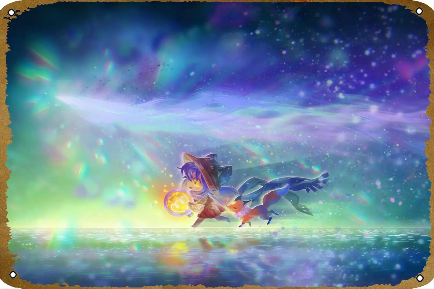 OneShot Niko And Rue Poster Video Game Metal Tin Sign Gaming Cool Wall Decor Gifts for Gamers