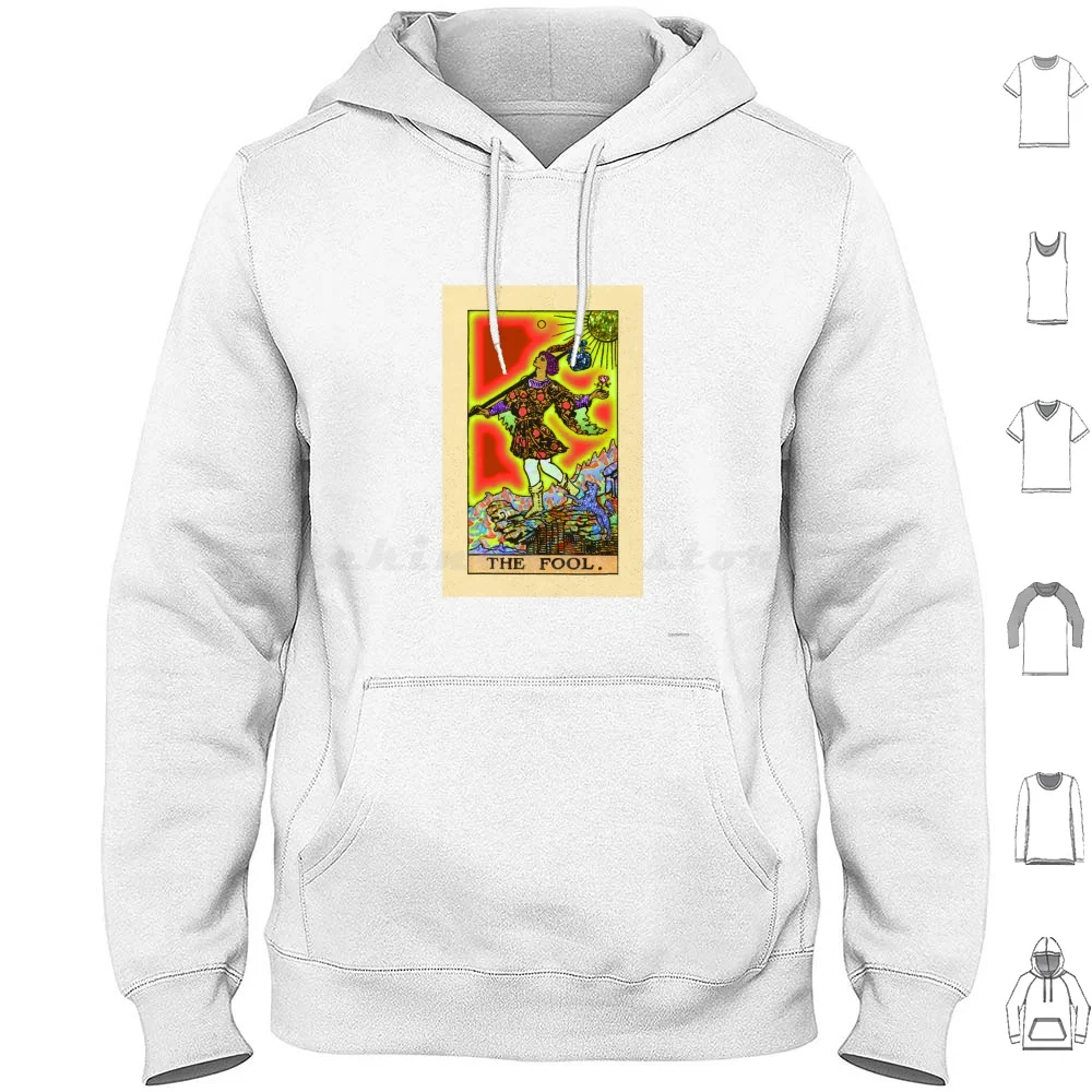 The Fool-Psychedelic Tarot In Cool Rainbow Hoodies Long Sleeve Rainbow Tarot Lion Fool Psychedelic Tarot Magic