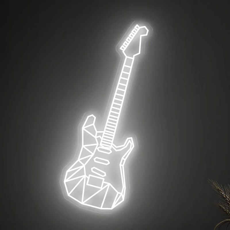 Guitarra Neon Sign LED Light, Rock Style Art, Night Lamp, Custom para crianças no quarto, Decoração para presente de aniversário, Neon Design