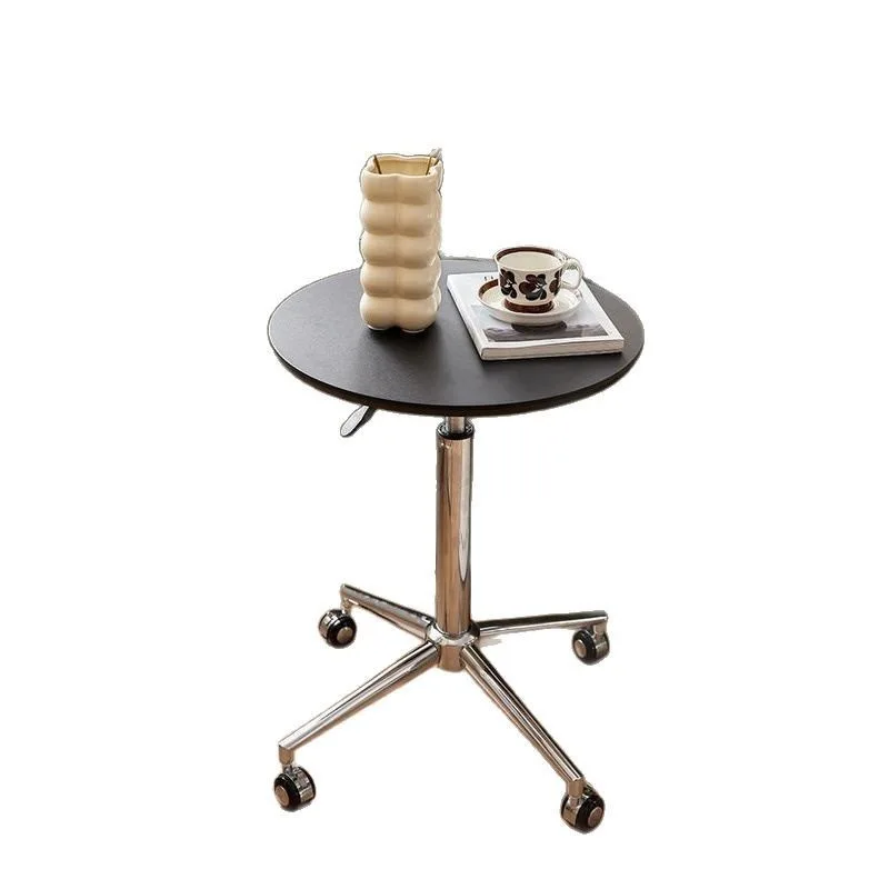 

Medieval coffee small simple modern small round sofa side cart can be lifted and lowered side table mobi
