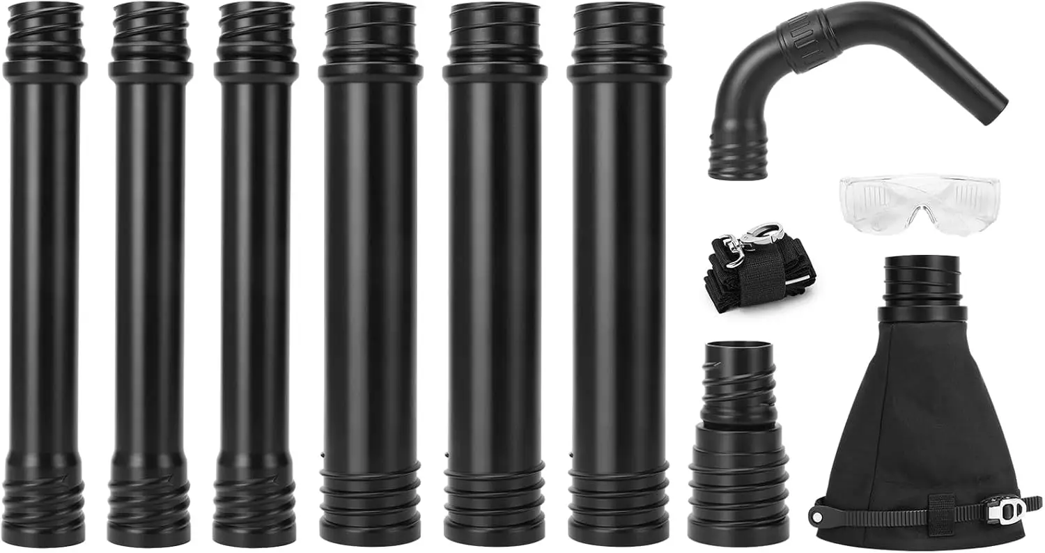 

Модернизированный универсальный набор для чистки желобов для воздуходувок листьев с регулируемой трубкой-крючком, zasięg 11 футов, легкая очистка наземного уровня