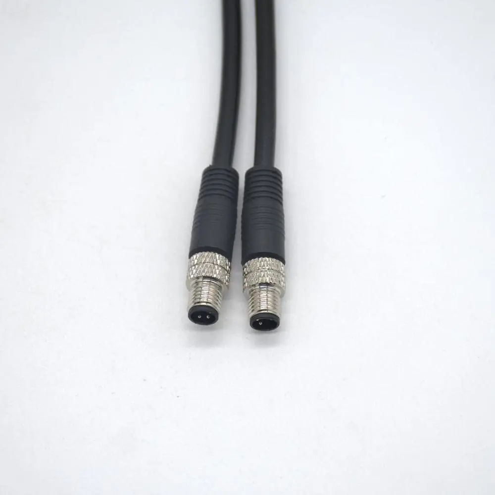 cabo-m8-macho-para-macho-de-4-pinos-ip67-a-prova-d'Agua-2m-conector-de-sensor-pvc-awg24-para-uso-industrial-e-aeronautico