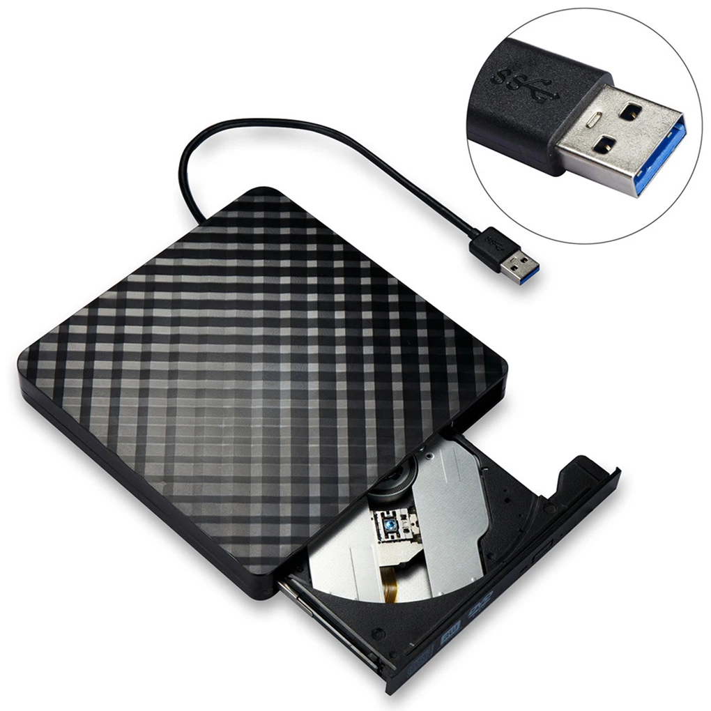 USB3.0 External DVD Player CD Drive VCD Player Portable Reader for Windows XP/7/ 8/ 10 Laptop Desktop PC Computer