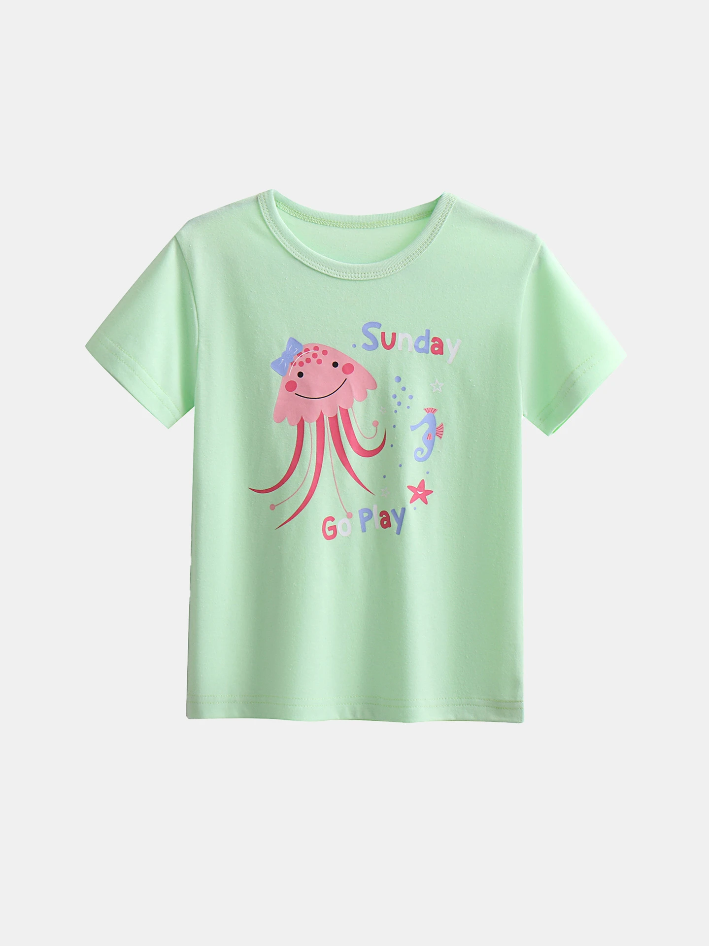 

2-5T summer girls kids children cotton cartoon short sleeve T shirt