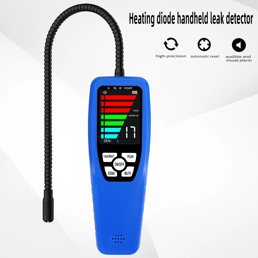 Refrigerant Leak Detector Heated Diode Sensor Gas Detector For CFC HFC HCFC Freon r134a R22a Halogen Gas Analyzer