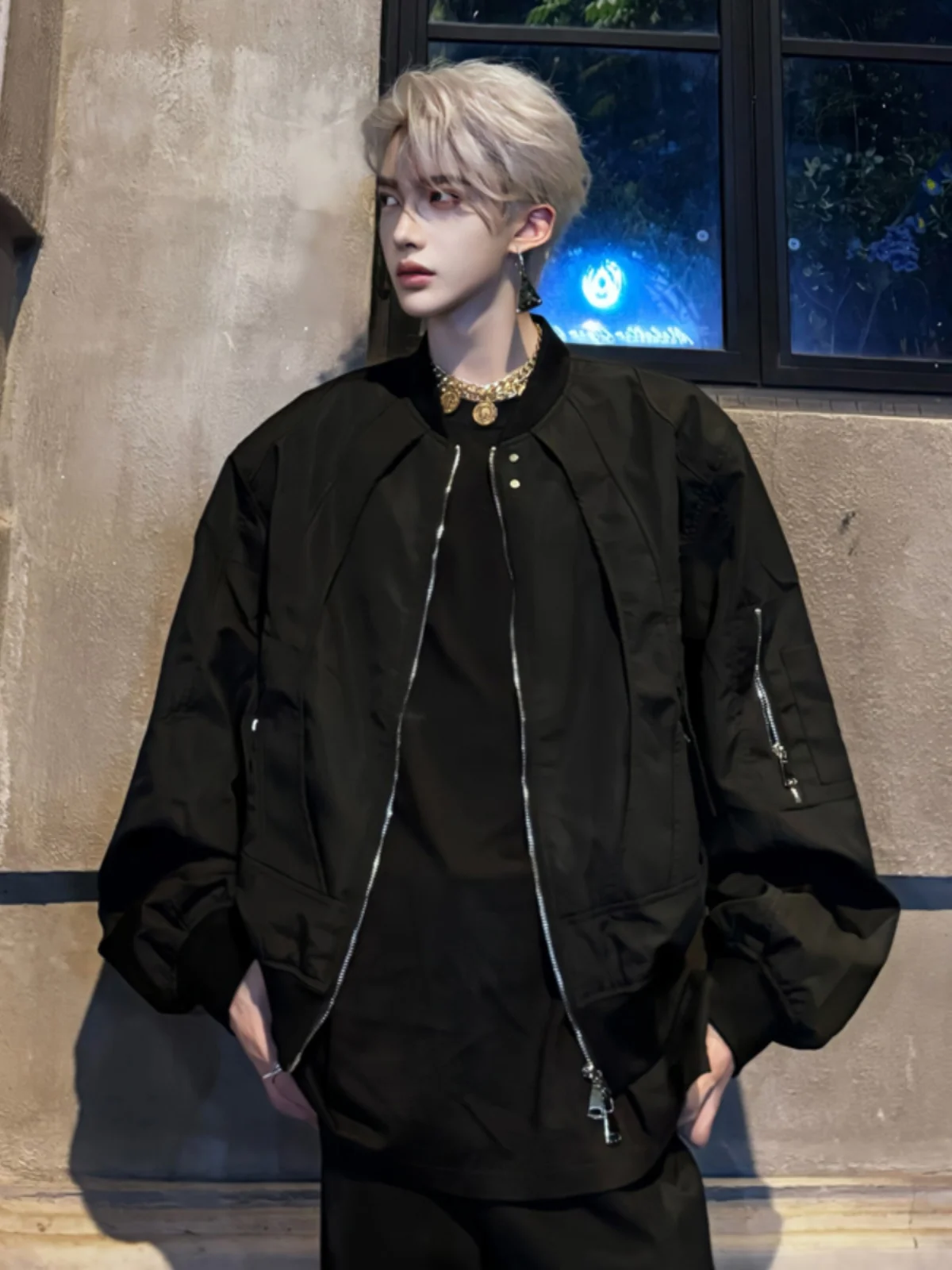 

Мужская винтажная бейсбольная одежда в американском стиле, функциональная верхняя одежда, пальто пилота, свободная посадка из смеси полиэстера/нейлона