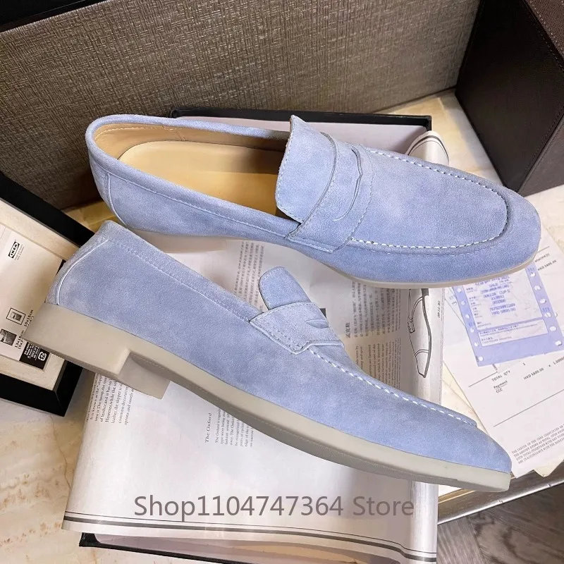 British Style Genuine Leather Loafers Men's Shoes Vintage Cowhide Wedding Dress Party Office Casual Trendy Leather Shoes Male
