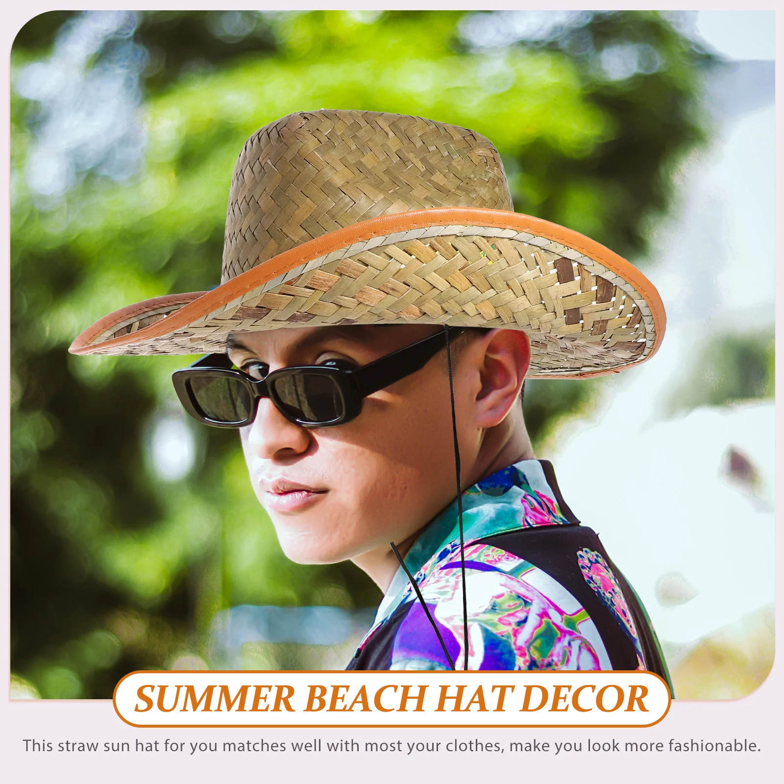 

Straw Brim Lightweight Small Straw Sun Hat Men Beach Hat Outdoor Shade Vacation Golf Cap Adjustable Summer