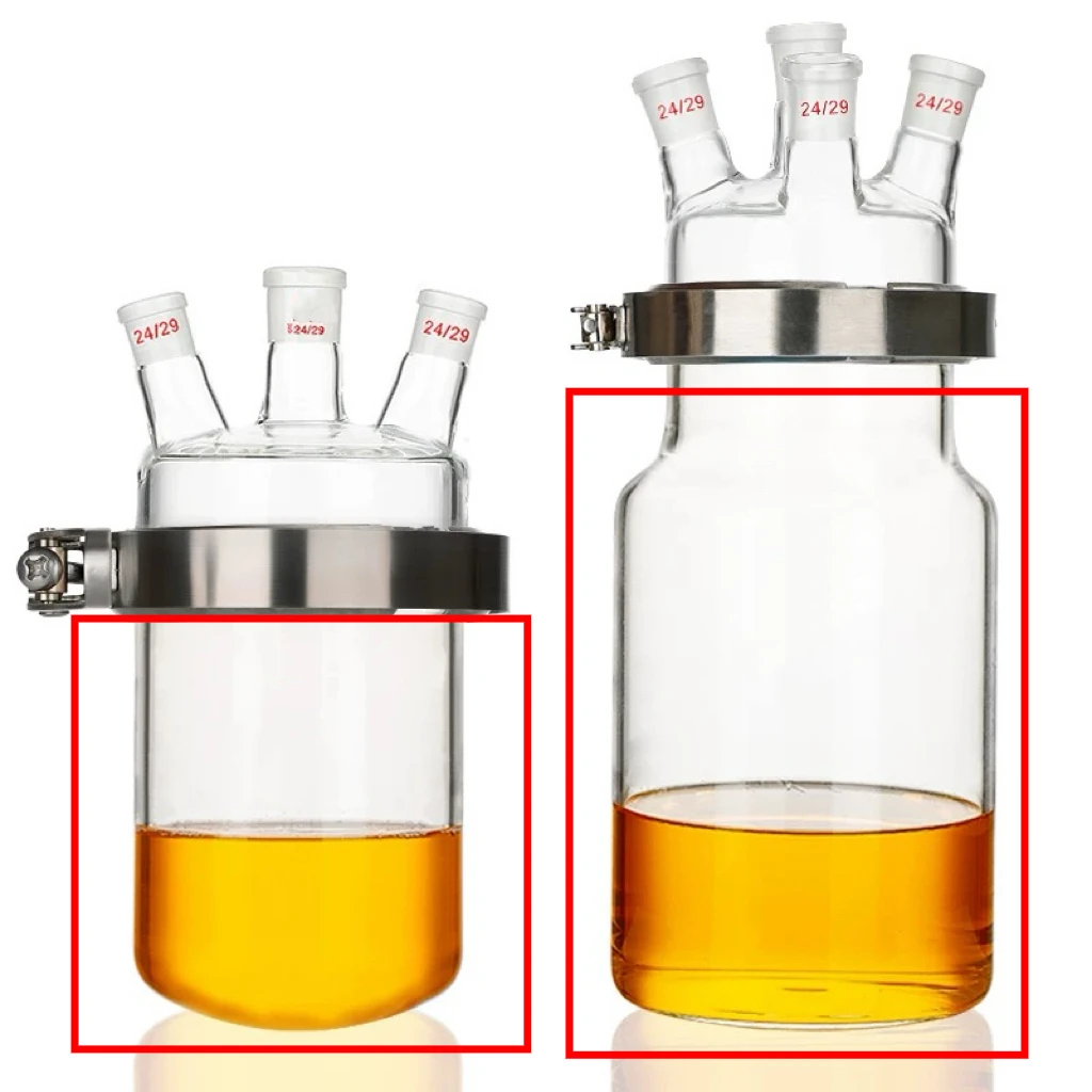 

500mL Flat /Round Bottom Glass Open Reactor Flask, Single-layer Glass Reactor With Flat Bottom And Round Bottom-Pomex