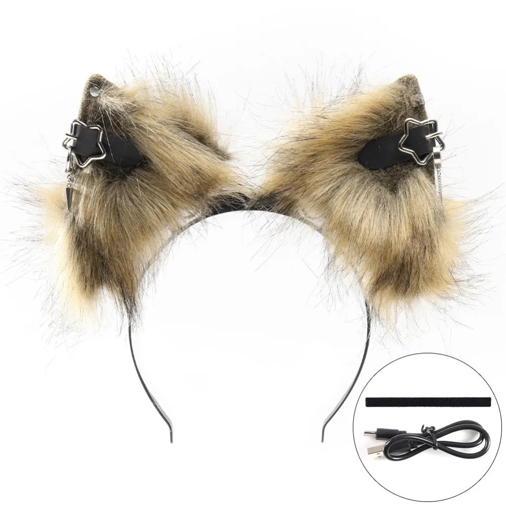 funny-animal-movable-ears-headband-detachable-ears-rechargeable-halloween-party-hairband-electric-shaking-faux-fur