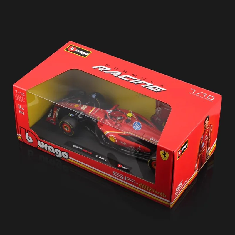 In Stock Bburago 1:18 Ferrari Sf-24 Alloy Miniature Diecast Model  Ferrari Red Bull Rb19 Las Vegas #16 Charles Leclerc Toy Gift