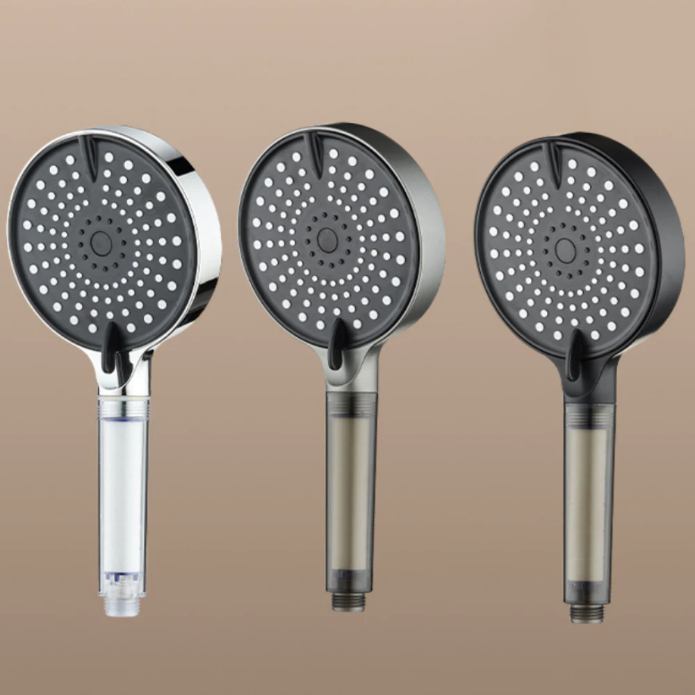 

3 Jet Modes Adjustable Shower Head with Silicone Spray Nozzles High Pressure Shower Head with Filter Bathroom Accessories