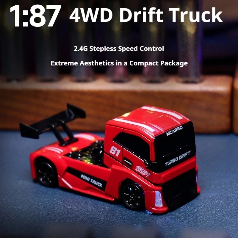 Mcarro 1 87 Mini Rc Truck 4wd High Speed Drift Racing Car 2 4g Electric Remote Control Vehicle Hobby Collection Gift New Model