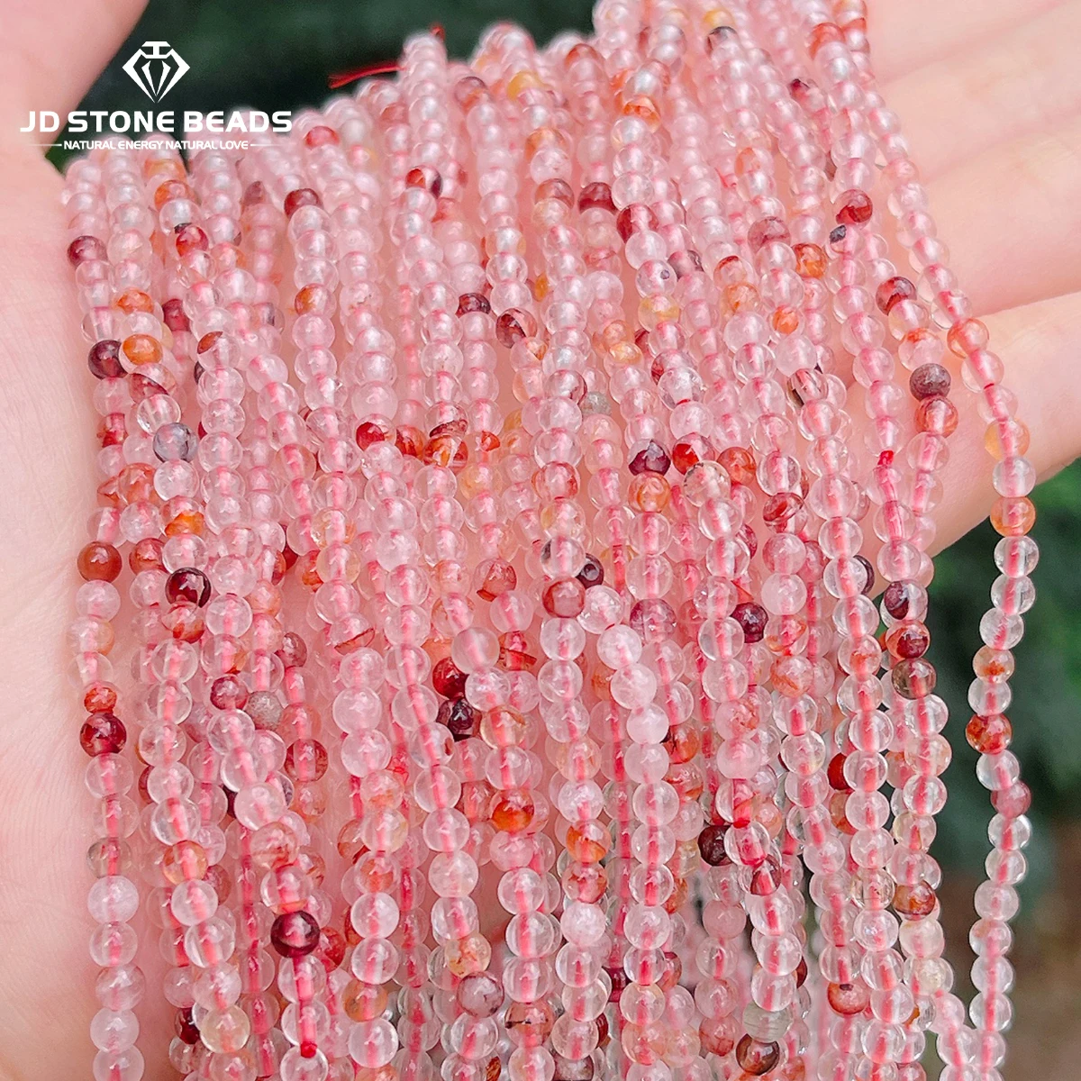 

3 мм натуральный камень красный цветок кварцевая бусина круглая свободная бусина-разделитель для изготовления ювелирных изделий DIY ожерелье браслет аксессуары фурнитура