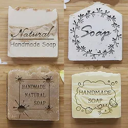 Timbro di sapone su misura, lettere di fiori, fatto a mano, argilla acrilica trasparente, ceramica ceramica, kit di strumenti per stampi con sigillo di tenuta, 40x40mm