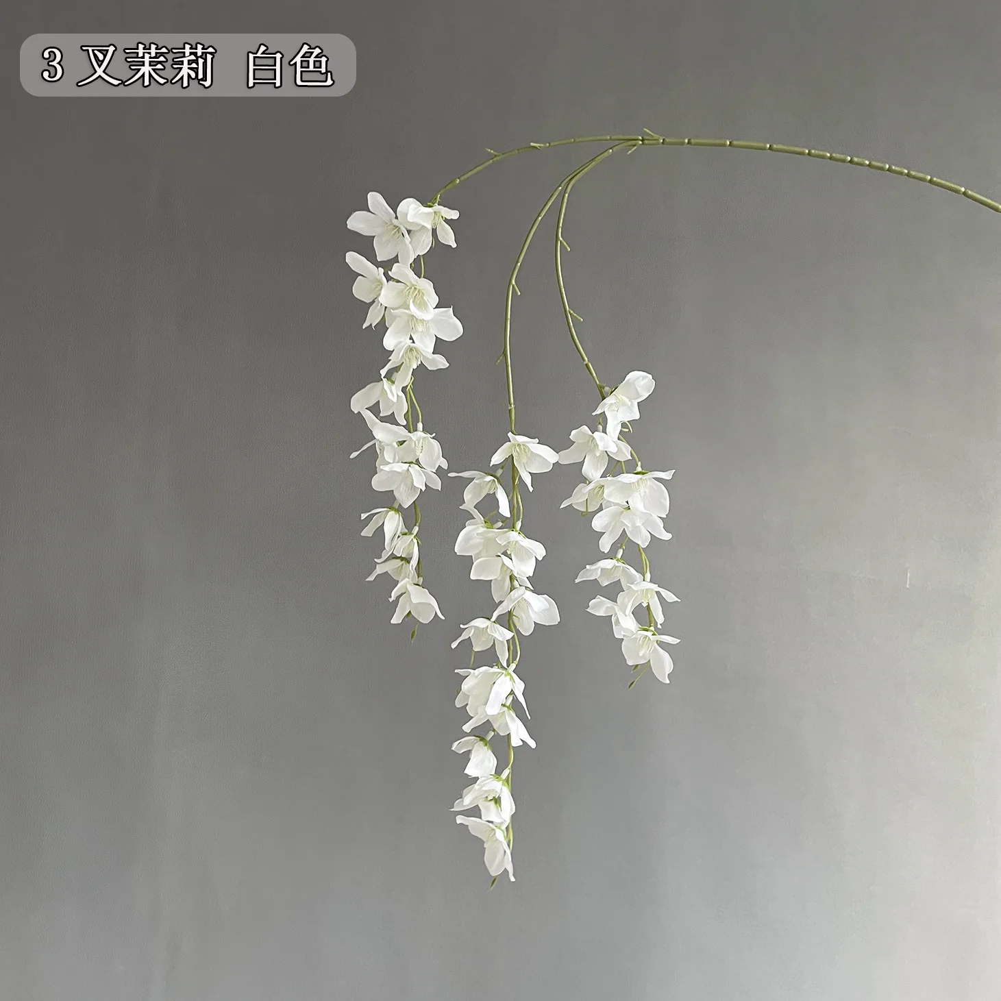 5 Stück 100 cm lange Zweige mit 3 Gabeln, künstliche Jasminblumen, Hochzeitsdekoration, Orchideen, Party-Hallen-Hängedekoration, Hintergrundmaterial – Detail 4