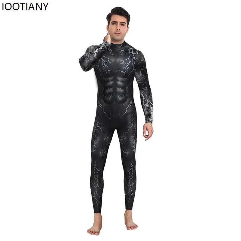 

Superhero Cosplay Jumpsuit Halloween Movie Cosplay Catsuit Unisex Festival Party Zentai Suit Rave Cycling Outfit Burning Men Set