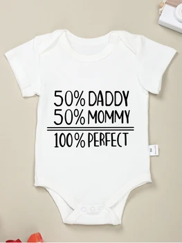 Assess50% Mommy = 100% Perfect Print Creativity Newborn Clothes, Minimalist Romper, Cute Popméthanol, Hot Cotton Baby Onesie, Unisex 1