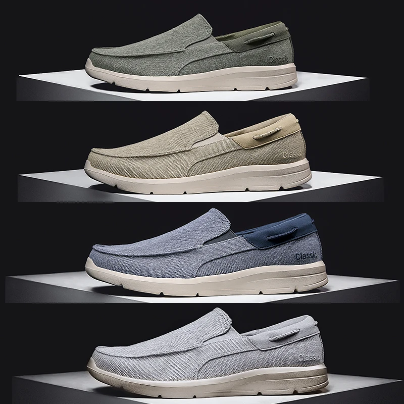 Canvas Shoes Men's Breathable Casual Shoes Breathable Walking Flat Men Shoes Comfort Soft Shoes for Men Lightweight walking Shoe