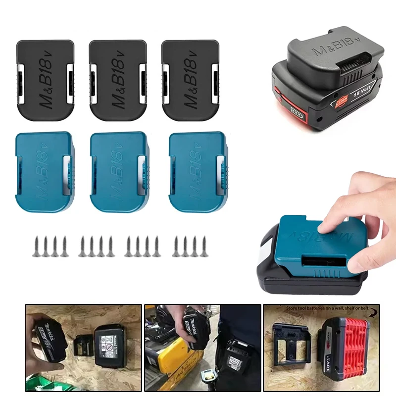 

1pcs Battery Storage Rack Bracket for Makita Bosch 14.4V 18V Fixed Battery Tool with Screws Lithium Battery Holder Base