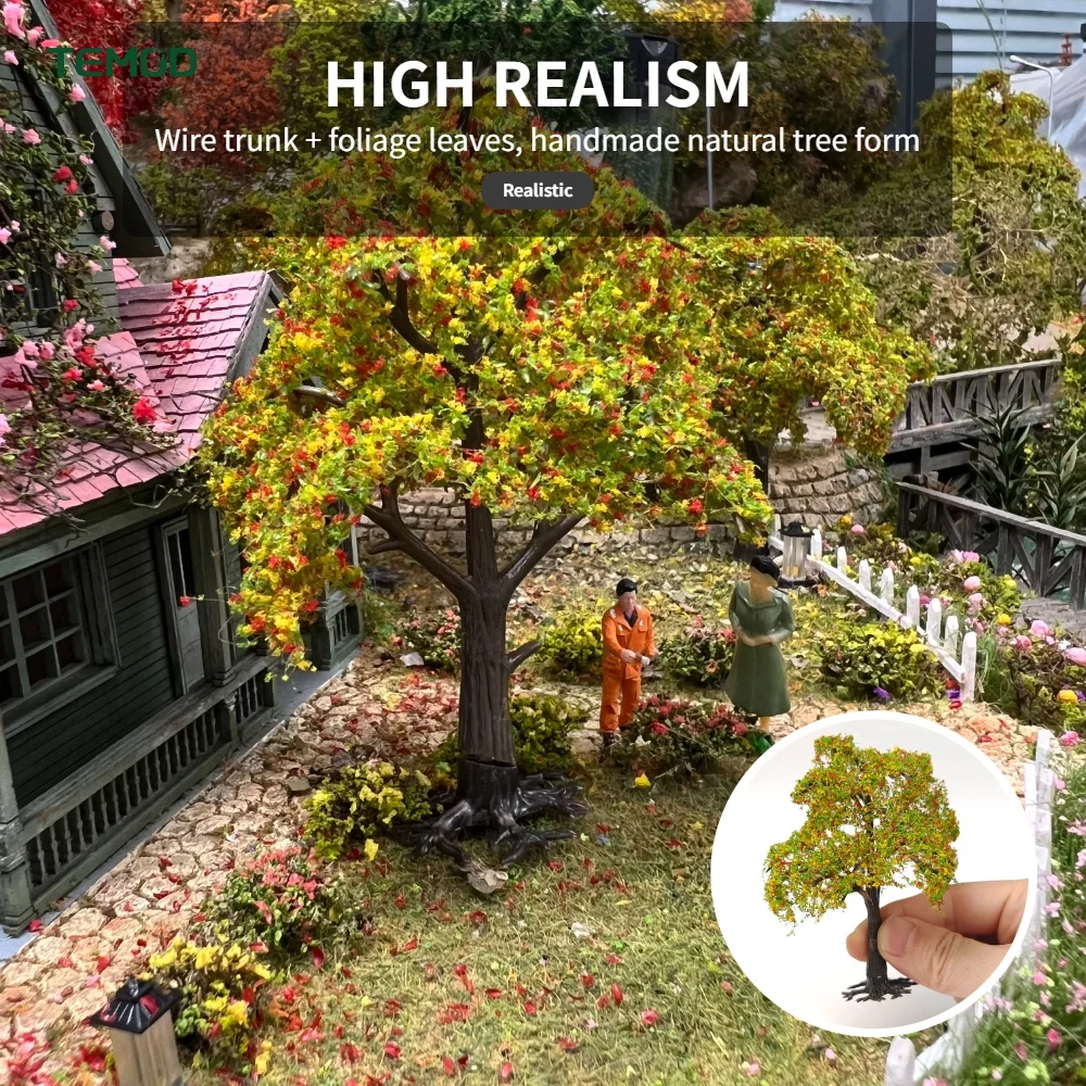 Miniaturmodellbaum mit abnehmbarem Sockel, verstellbarem Winkel, DIY-Landschaftsbild-Baum für Dioramen, Modelleisenbahnanlagen. – Detail 9