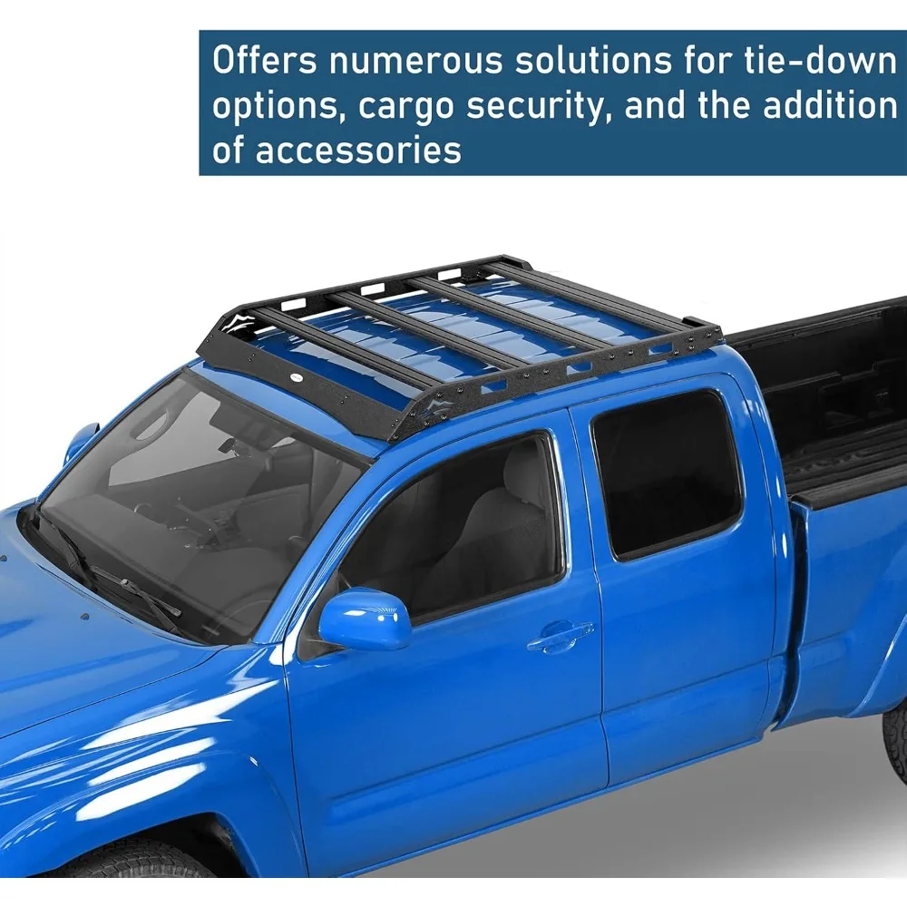 U-Box الوصول الكابينة تاكوما حامل سقفي العلوي البضائع العارضة الناقل سلة الأمتعة لتويوتا تاكوما 2005-2023 2nd 3rd الجنرال بيك اب شجرة #4