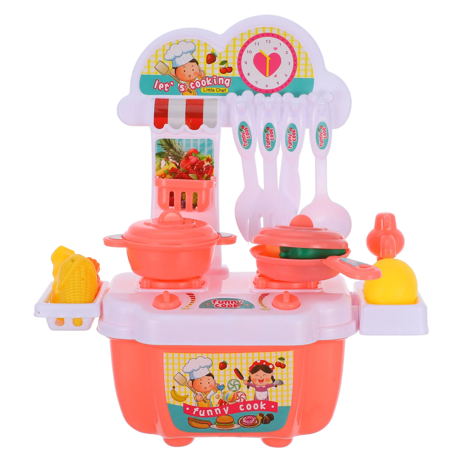 

Toy Toys for Girls Simulation Kitchen Utensil Cooking Tableware Utensils Storage Play House