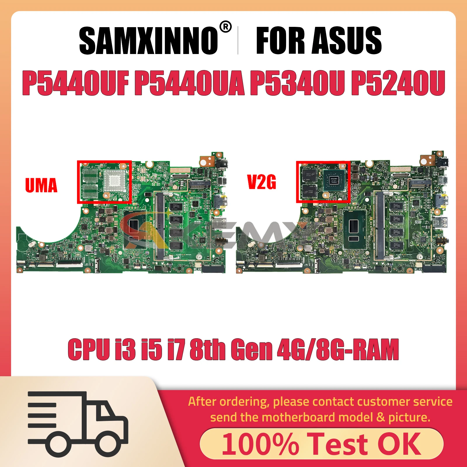 

P5440UF Laptop Motherboard For ASUS ExpertBook P5440UA P5340UF P5340UA P5240UF P5240UA P5440U i3 i5 i7 8th 4G-8G-RAM V2G