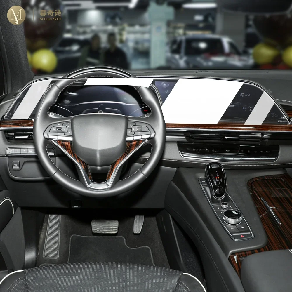 

MUQSHI Автомобильный мультимедийный экран, защитная пленка, ЖК-экран, прозрачная защитная пленка из ТПУ, защита от Cadillac Escalade 2021-2023