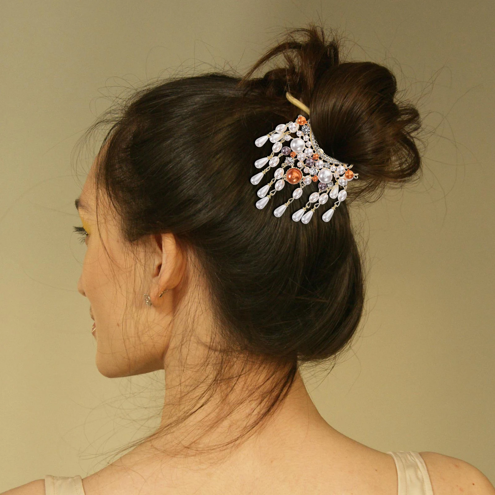 

Pearl Hairpin Accessories Zinc Alloy Vintage Updo Forks Stick Buns Women Girls Gold Color Hair Sticks Hairpins Hair Styling